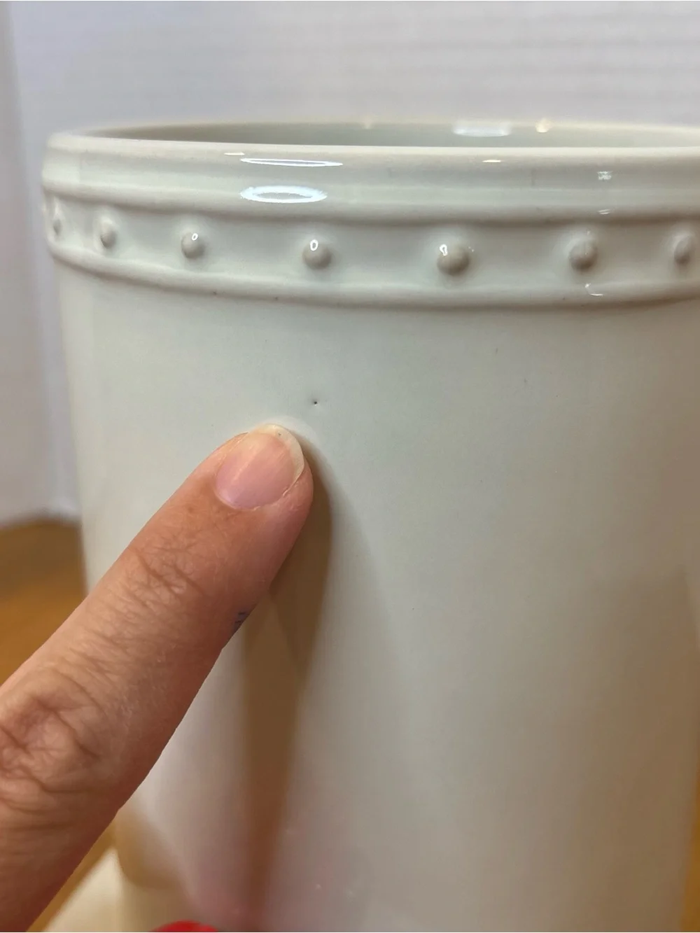 Nora Fleming Utensil Holder With a Minis Hole Off White Stoneware ROSE READ
